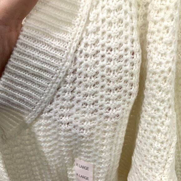NWT!! CREAM V-Neck Balloon Sleeve Sweater By SO (Sonoma) in XL - Picture 7 of 7